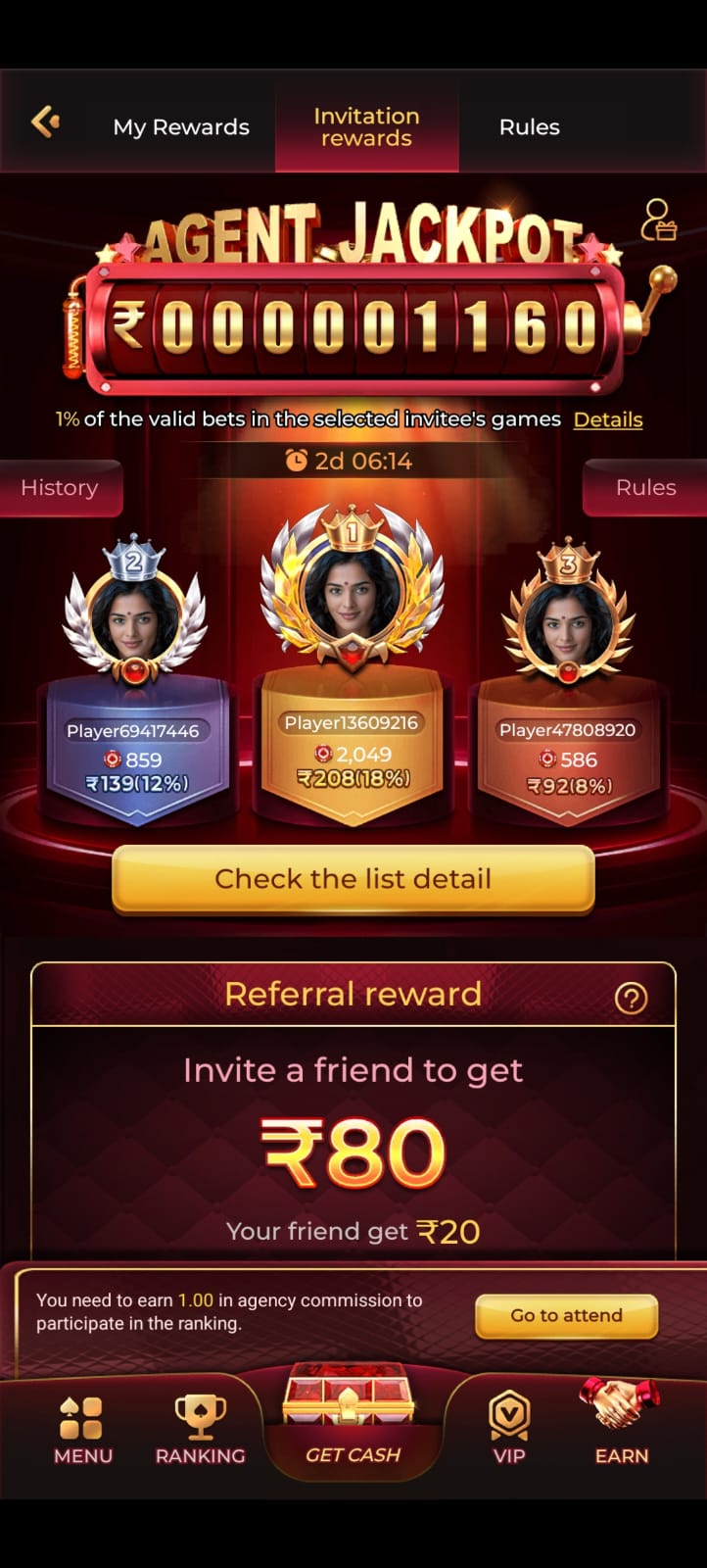 IS7 Game agent jackpot referral rewards and invitation bonus
